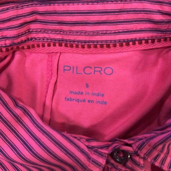 Pilcro Varsity Polo Top Size Small Pink Sleeveless Partial Button Up Pullover - Picture 10 of 15